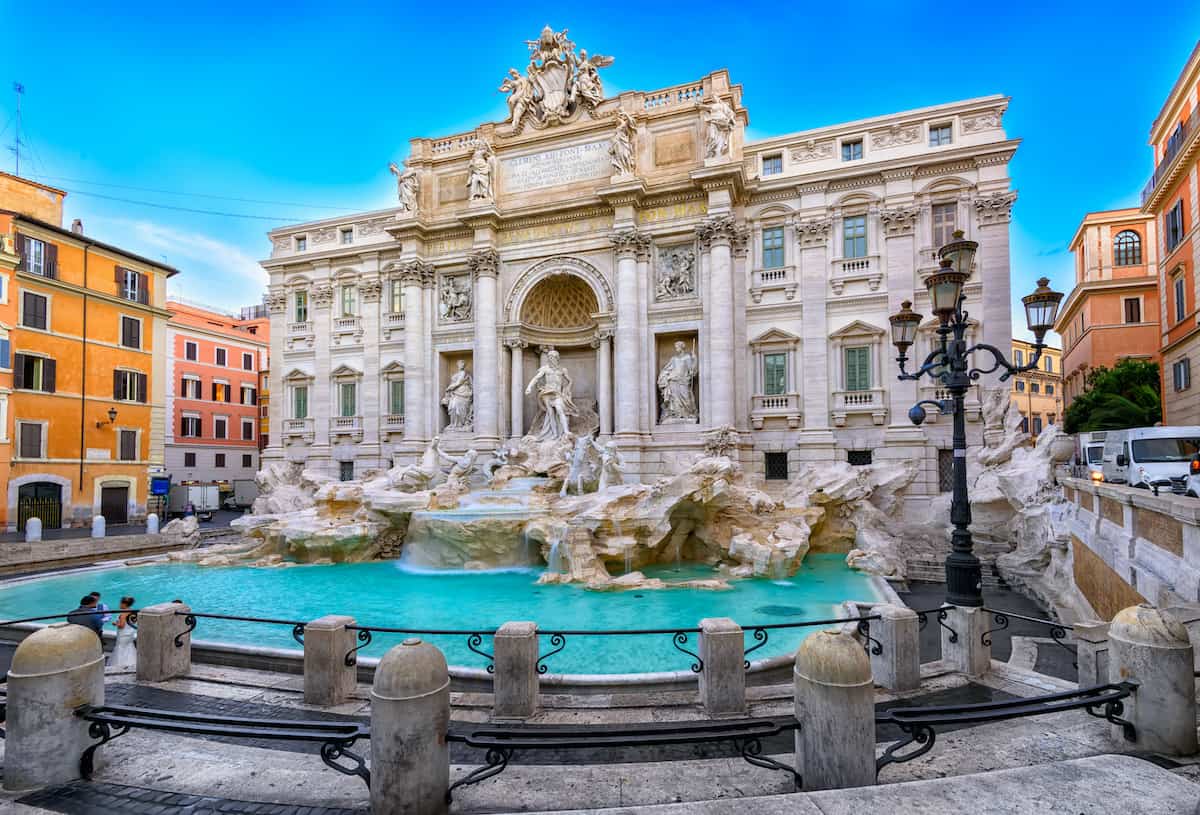Trevi Fountain (Fontana di Trevi) in Rome, Italy. Trevi is most famous fountain of Rome. Architecture and landmark of Rome